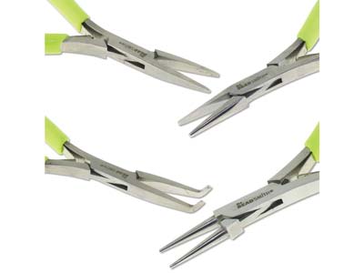 Micro-fine Pliers Set Of 4, With   Spring Chain, Round, Flat, Bent,   Chain - Standard Image - 6