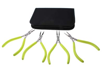 Micro-fine Pliers Set Of 4, With   Spring Chain, Round, Flat, Bent,   Chain - Standard Image - 7