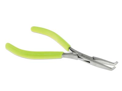 Micro-fine Mini Bent Flat Nose     Pliers With Springs 125mm5