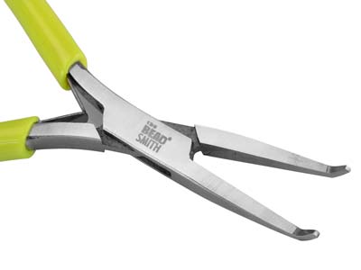 Micro-fine Mini Bent Flat Nose     Pliers With Springs 125mm/5