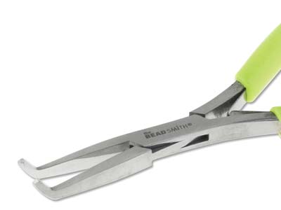 Micro-fine Mini Bent Flat Nose     Pliers With Springs 125mm/5