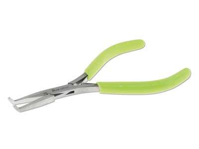 Micro-fine Mini Bent Flat Nose     Pliers With Springs 125mm/5