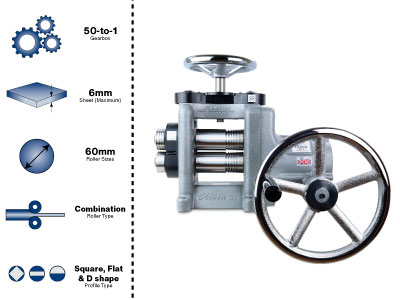Durston Olivia C130 Combination    Rolling Mill 130mm With Extension  Rollers - Standard Image - 4