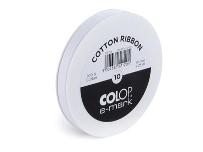 COLOP e-mark go Ribbon 10mm X 25m, 100% Cotton - Standard Image - 1