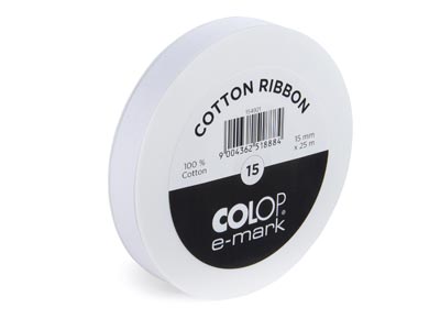 COLOP e-mark go Ribbon 15mm X 25m, 100% Cotton - Standard Image - 1
