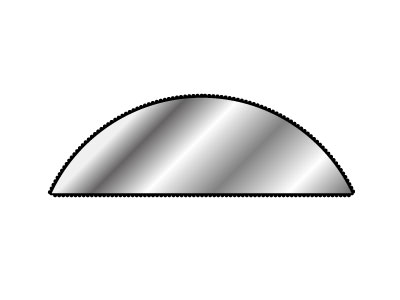 Vallorbe Needle File, Half Round,  200mm/8'', Cut 2 - Medium Grade - Standard Image - 4