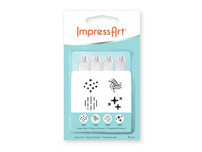 ImpressArt Texture Series 3 Design Stamp Set 6mm Pack of 4 - Standard Image - 2