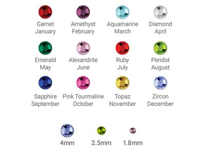 ImpressArt Flat Back Crystals Mixed 1.8mm, 2.5mm And 4mm, 432 Pcs, 144  Each Colour - Standard Image - 3