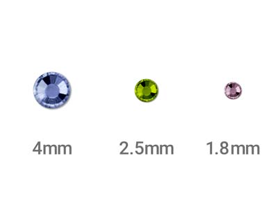 ImpressArt Flat Back Crystals Mixed 1.8mm, 2.5mm And 4mm, 432 Pcs, 144  Each Colour - Standard Image - 4