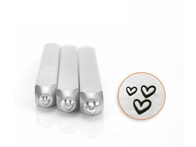 ImpressArt Love Hearts Design Stamp Set 1.5mm, 2mm And 3mm Pack of 3 - Standard Image - 1