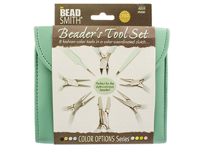 Beadsmith Beaders Tool Kit In Aqua Fashion Clutch Bag - Standard Image - 3