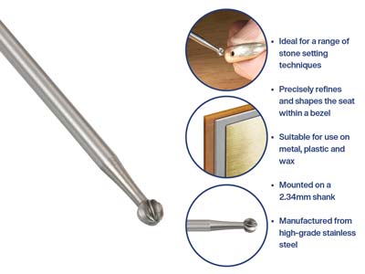 Bench Essentials By Cooksongold    Burr Round 0.4mm - Standard Image - 5