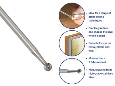 Bench Essentials By Cooksongold    Burr Round 0.8mm - Standard Image - 5