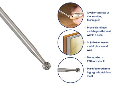 Bench Essentials By Cooksongold    Burr Round 1.6mm - Standard Image - 5
