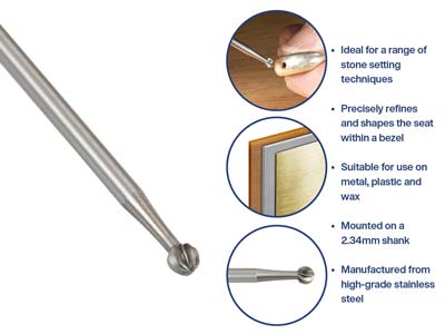 Bench Essentials By Cooksongold    Burr Round 2.2mm - Standard Image - 5