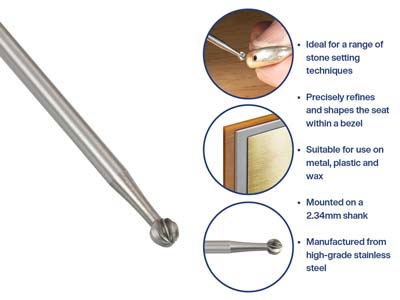 Bench Essentials By Cooksongold    Burr Round 2.4mm - Standard Image - 5