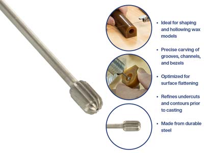 Bench Essentials By Cooksongold    Cylinder Wax Burr 5.0mm - Standard Image - 4