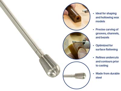 Bench Essentials By Cooksongold    Pear Wax Burr 5.0mm - Standard Image - 4