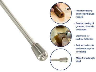 Bench Essentials By Cooksongold    Pear Wax Burr 8.0mm - Standard Image - 4