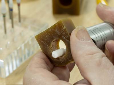 Bench Essentials By Cooksongold    Ceramic Burr Cylinder Cut, Medium  Grit Blue, 6mm - Standard Image - 3