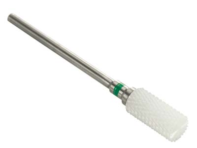 Bench Essentials By Cooksongold    Ceramic Burr Cylinder Cut, Coarse  Grit Green, 6mm - Standard Image - 1