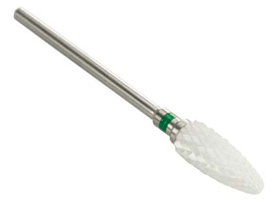 Bench Essentials By Cooksongold    Ceramic Burr Bullet, Coarse Grit   Green, 6mm