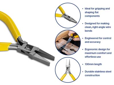 Bench Essentials By Cooksongold    Flat Nose Pliers 130mm - Standard Image - 9