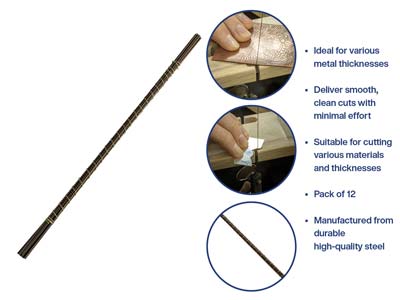 Bench Essentials By Cooksongold Saw Blades Grade 0, Bundle Of 12 - Standard Image - 8