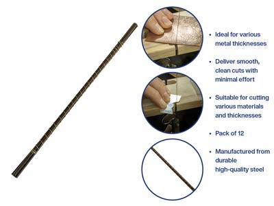 Bench Essentials By Cooksongold Saw Blades Grade 1, Bundle Of 12 - Standard Image - 8