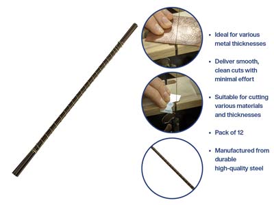 Bench Essentials By Cooksongold Saw Blades Grade 3/0, Bundle Of 12 - Standard Image - 8