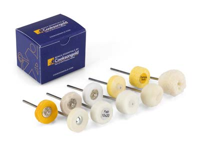 Bench Essentials By Cooksongold Buff Finishing Assorted Pendant Wheels, Set Of 10 - Standard Image - 1
