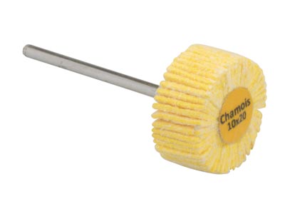 Bench Essentials By Cooksongold Chamois Flap Wheel, Mounted, 20mm X 10mm X 2.34mm Shank - Standard Image - 1