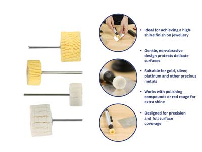 Bench Essentials By Cooksongold Chamois Flap Wheel, Mounted, 20mm X 10mm X 2.34mm Shank - Standard Image - 7