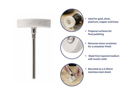 Bench Essentials By Cooksongold Muslin Pendant Wheel, Medium, White - Standard Image - 7