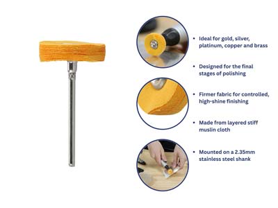 Bench Essentials By Cooksongold Muslin Pendant Wheel, Stiff, Yellow - Standard Image - 7