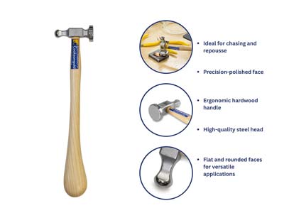 Bench Essentials By Cooksongold Chasing Repousse Hammer 24mm - Standard Image - 6