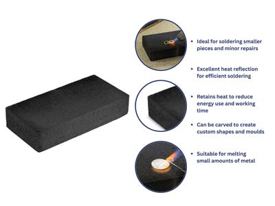 Bench Essentials By Cooksongold Charcoal Block 140 X 70 X 30mm - Standard Image - 5