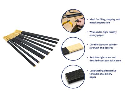 Bench Essentials By Cooksongold Emery Stick Triangular 1200 Grit Fine - Standard Image - 4