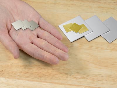 9ct White Gold Sheet 2.00mm X 20mm X 20mm, Fully Annealed, 100%       Recycled Gold - Standard Image - 5