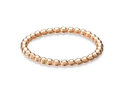 Rose Gold Filled Beaded Ring 2mm   Size K - Standard Image - 1