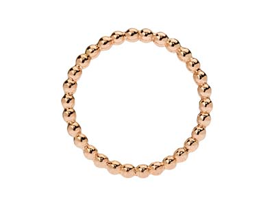 Rose Gold Filled Beaded Ring 2mm   Size K - Standard Image - 3