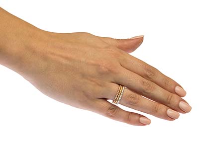 Rose Gold Filled Beaded Ring 2mm   Size K - Standard Image - 5