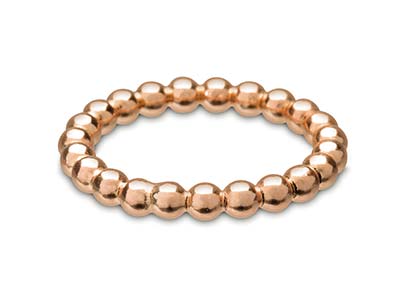 Rose Gold Filled Beaded Ring 3mm   Size K - Standard Image - 1