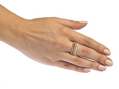Rose Gold Filled Beaded Ring 3mm   Size K - Standard Image - 5