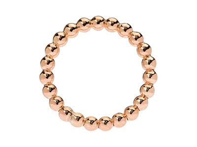 Rose Gold Filled Beaded Ring 3mm   Size Q - Standard Image - 3