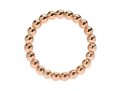 Rose Gold Filled Beaded Ring 3mm   Size S - Standard Image - 3