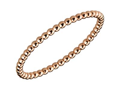 Rose Gold Filled Beaded Ring 1.5mm Size K - Standard Image - 2