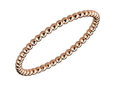 Rose Gold Filled Beaded Ring 1.5mm Size M - Standard Image - 2