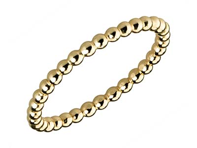 Gold Filled Beaded Ring 2mm Size M - Standard Image - 2