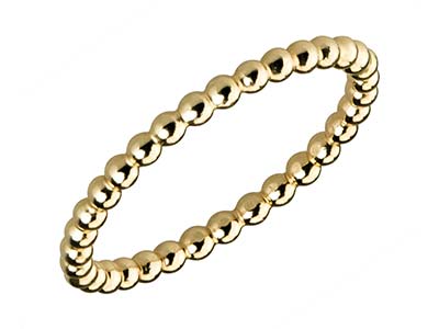 Gold Filled Beaded Ring 2mm Size Q - Standard Image - 2